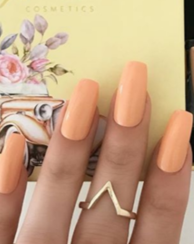 Peach, summer, flower design | Peach nails, Nail designs, Short acrylic  nails designs